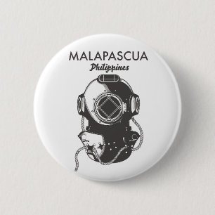 Macaron Rond 5 Cm Malapascua Philippines affiche de voyage de plongé