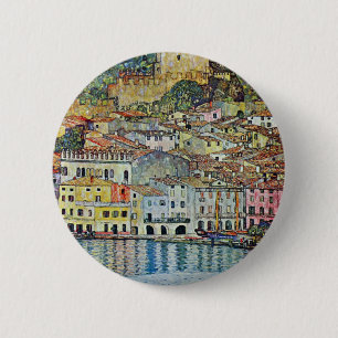 Macaron Rond 5 Cm Malcesine sur le lac de Garde Par Gustav Klimt