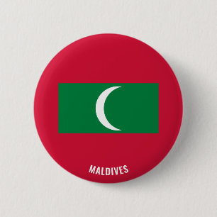 Macaron Rond 5 Cm Maldives Flag Cute Patriotic
