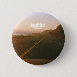 Macaron Rond 5 Cm Malibu, Californie Road Trip