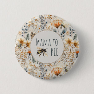 Macaron Rond 5 Cm Mama à être bleu poussiéreux baby shower floral