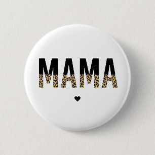 Macaron Rond 5 Cm Mama Cheetah imprimer typographie Cadeaux pour mam