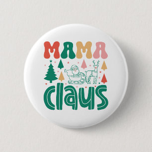 Macaron Rond 5 Cm Mama Claus Christmas Design-60097