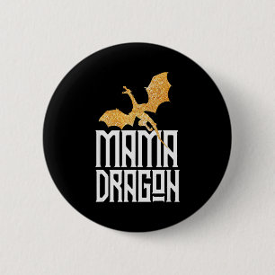 Macaron Rond 5 Cm Mama Dragon Noël Famille Tribu Maman Wi