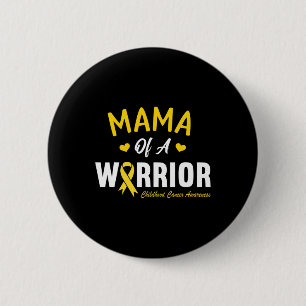 Macaron Rond 5 Cm Mama D'Un Héros Guerrier Sensibilisation Au Cancer