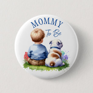 Macaron Rond 5 Cm Maman à être Baby shower Baby and Bulldog