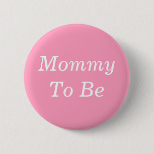 Macaron Rond 5 Cm Maman à être baby shower rose et blanc