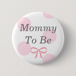 Macaron Rond 5 Cm Maman à être baby shower rose et blanc