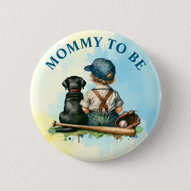 Macaron Rond 5 Cm Maman à être | Beau Baby shower (Devant)