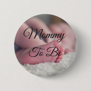 Macaron Rond 5 Cm Maman à être mignonne Bébé pieds Baby shower bouto