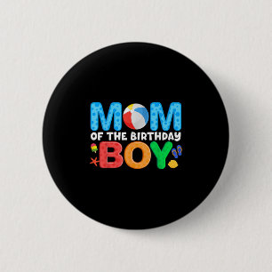 Macaron Rond 5 Cm Maman Anniversaire Garçon Enfants Plage Ball Thème