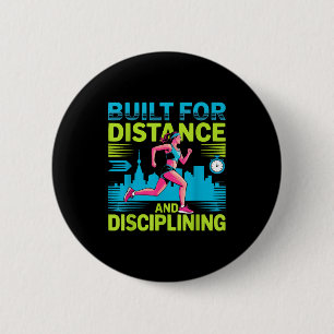 Macaron Rond 5 Cm Maman athlète coureuse de marathon sur piste et su