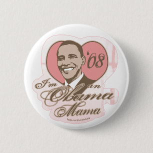 Macaron Rond 5 Cm Maman Button d'Obama