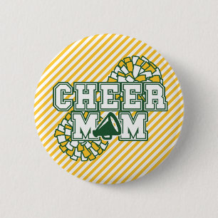 Macaron Rond 5 Cm Maman cheer verte et or