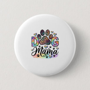 Macaron Rond 5 Cm Maman Chien Patte Léopard Arc-en-ciel Aquarelle Cœ