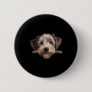Macaron Rond 5 Cm Maman Chien Terrier Dandie Dinmont Papa Regardant 
