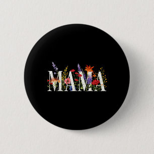 Macaron Rond 5 Cm Maman Colorée Fleur Lettrine Esthétique Vintage