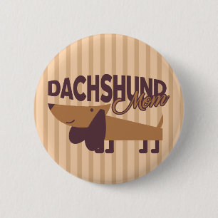 Macaron Rond 5 Cm Maman Dachshund, Bouton Rond de 5,7 cm