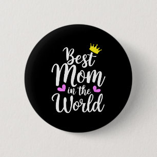 Macaron Rond 5 Cm Maman dans le monde t-shirt drôle mignon femmes fê