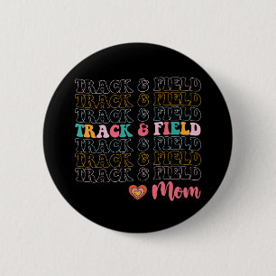 Macaron Rond 5 Cm Maman d'athlétisme Groovy Running Fête des Mères