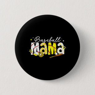 Macaron Rond 5 Cm Maman de baseball jour de match pour enfants fille