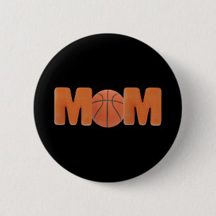 Macaron Rond 5 Cm Maman de basket-ball