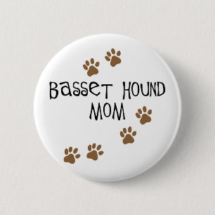 Macaron Rond 5 Cm Maman de Basset Hound
