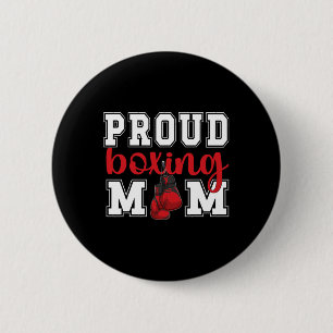 Macaron Rond 5 Cm Maman de boxe fière Maman de boxe Mère de boxe