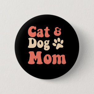 Macaron Rond 5 Cm Maman de chien de chat