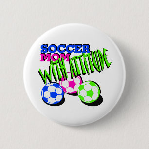 Macaron Rond 5 Cm Maman de football avec attitude