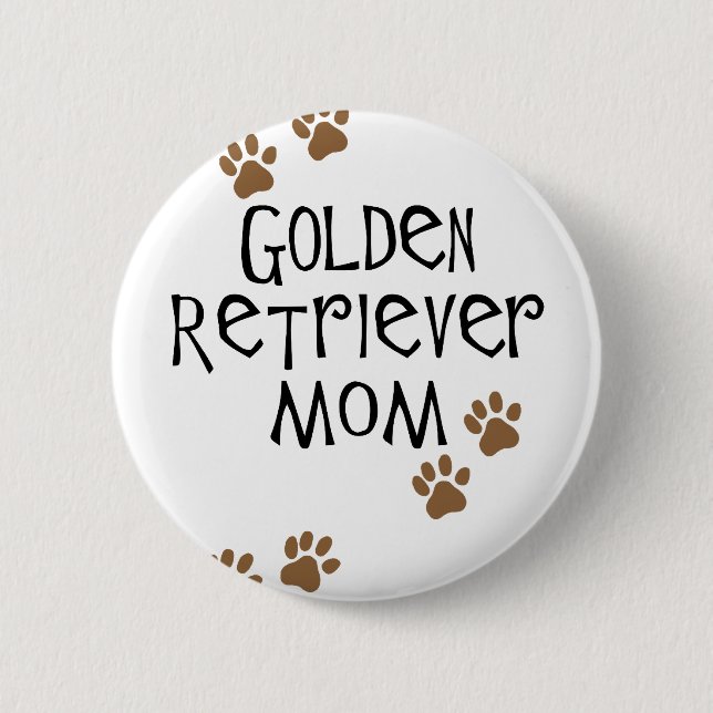 Macaron Rond 5 Cm Maman de golden retriever (Devant)