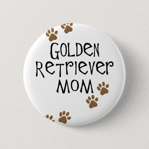 Macaron Rond 5 Cm Maman de golden retriever