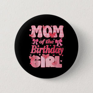 Macaron Rond 5 Cm Maman De La Fille Anniversaire Famille Rose Coquet