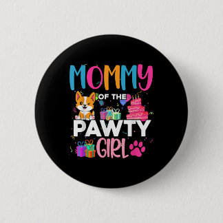 Macaron Rond 5 Cm Maman De La Fille Pawty Corgi Chien Famille Annive