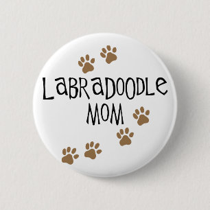 Macaron Rond 5 Cm Maman de Labradoodle