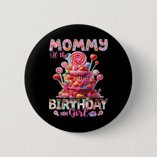 Macaron Rond 5 Cm Maman De L'Anniversaire Pour Fille Sweet Candy Mat
