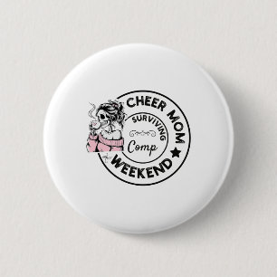Macaron Rond 5 Cm Maman de pom-pom girl survivant le week-end de com