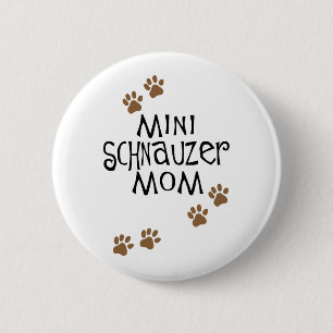 Macaron Rond 5 Cm Maman de Schnauzer miniature
