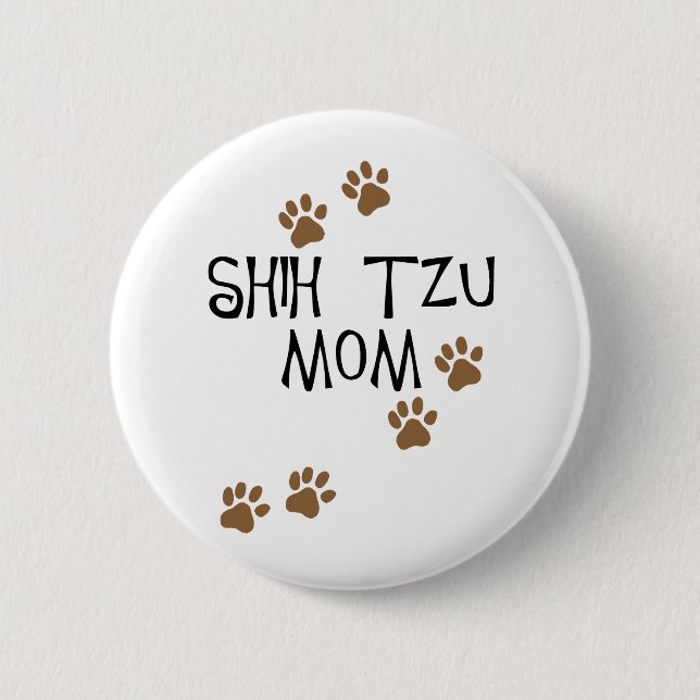 Macaron Rond 5 Cm Maman de Shih Tzu (Devant)