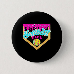 Macaron Rond 5 Cm Maman de softball goutte de glace Crème qui goutte