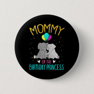 Macaron Rond 5 Cm Maman des femmes de l'anniversaire Princesse Éléph