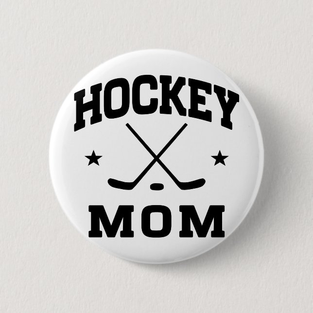 Macaron Rond 5 Cm Maman d'hockey (Devant)