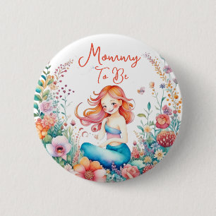 Macaron Rond 5 Cm Maman doit être Baby shower de sirène