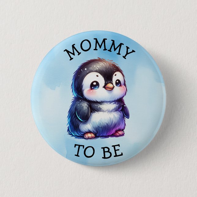 Macaron Rond 5 Cm Maman doit être | Baby shower d'hiver des animaux  (Devant)