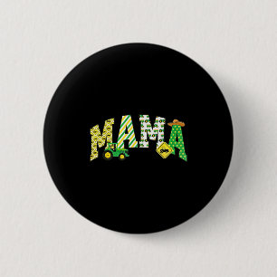 Macaron Rond 5 Cm Maman du garçon d'anniversaire Tracteur Camions de