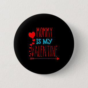 Macaron Rond 5 Cm Maman est ma Saint-Valentin _ Adultes et Enfants