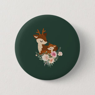Macaron Rond 5 Cm Maman et fawn bouton