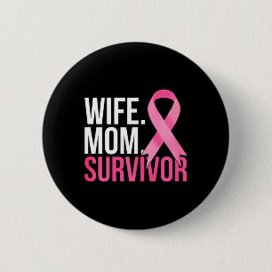 Macaron Rond 5 Cm Maman Femme Survivante Sensibilisation au cancer d