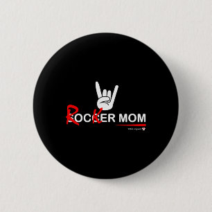 Macaron Rond 5 Cm Maman Footballeuse Maman Rockeuse - Rock, Rebelle 