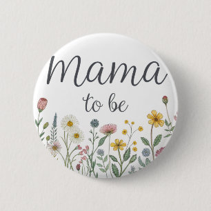 Macaron Rond 5 Cm Maman future fleur sauvage colorée Baby Shower Flo